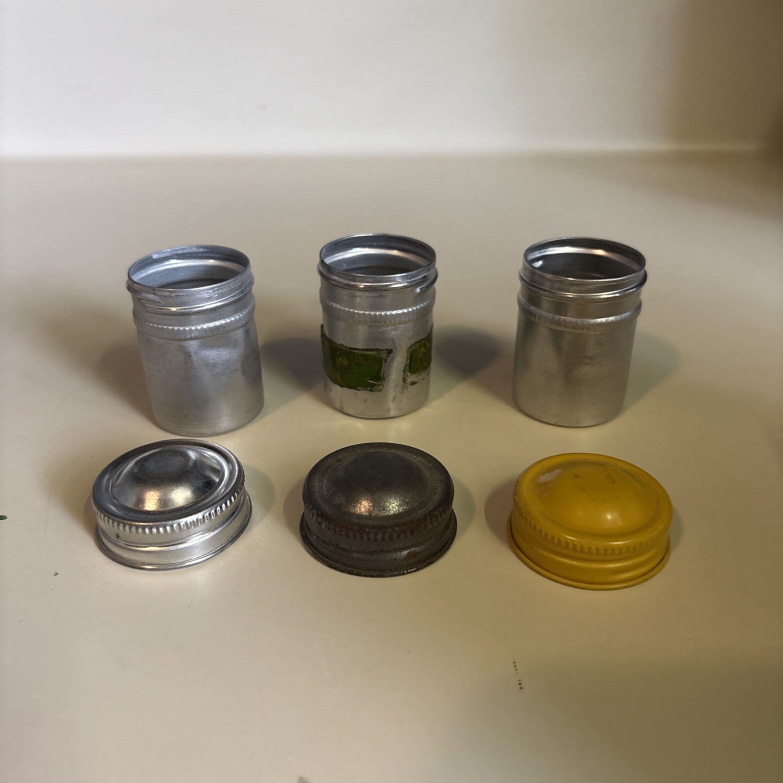 Vintage Metal 35mm Film Canisters (lot of 3)