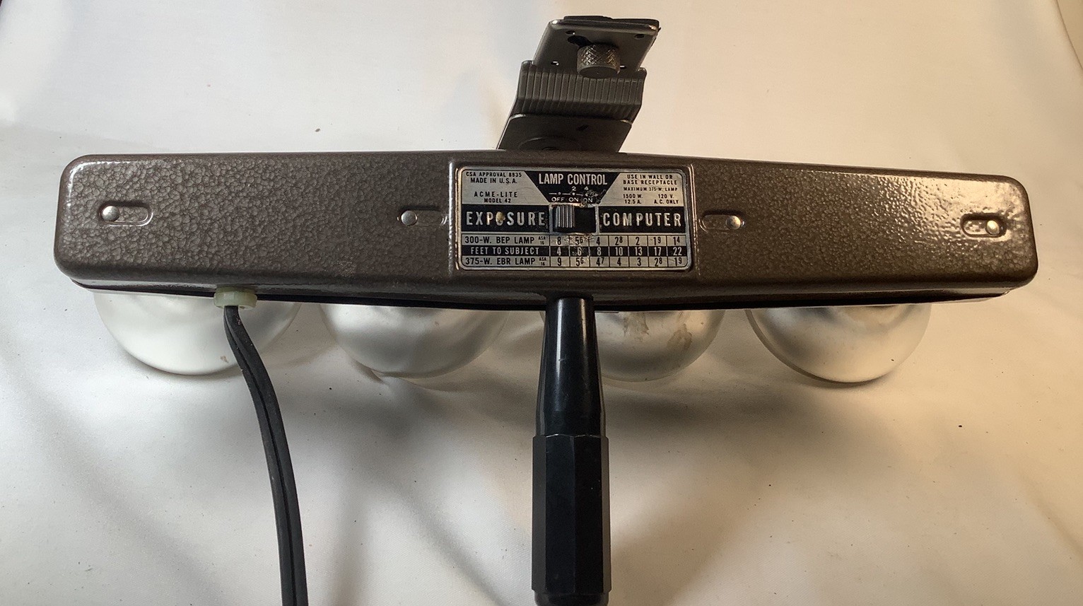 Vintage Keystone Movie-Lite Boston Working 4 Light Movie Film Lighting W/ Bulbs