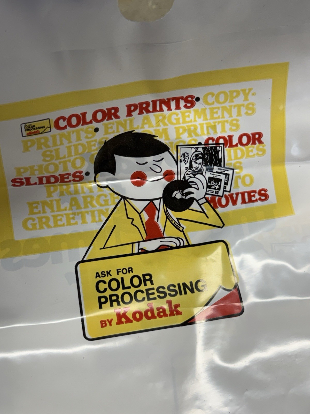 Vintage Color Film Processing Plastic Tote Bag Movie Prop Lot Of 5