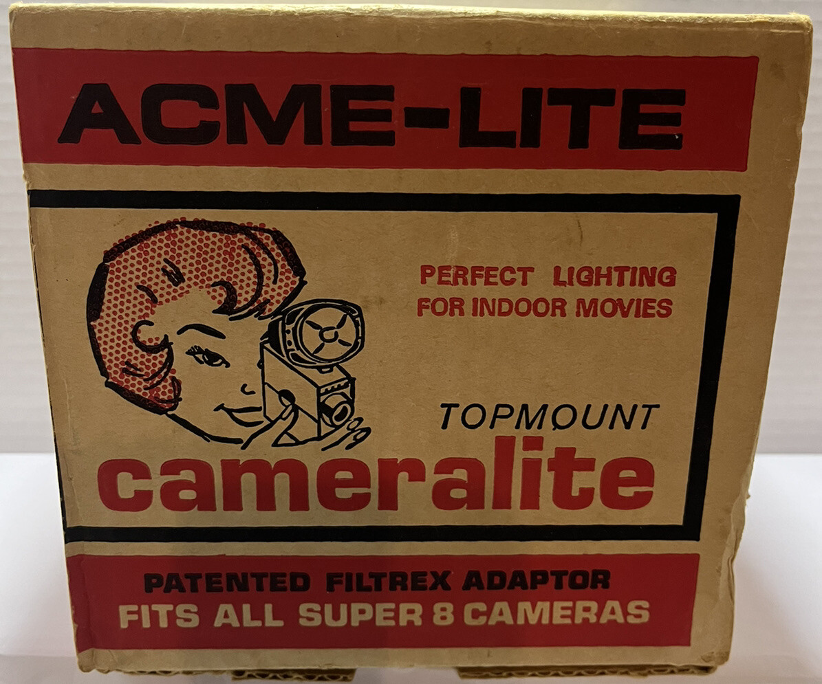 Vintage Topmount Cameralite 91 Acme Lite Movie Camera Light For Super 8 Cameras