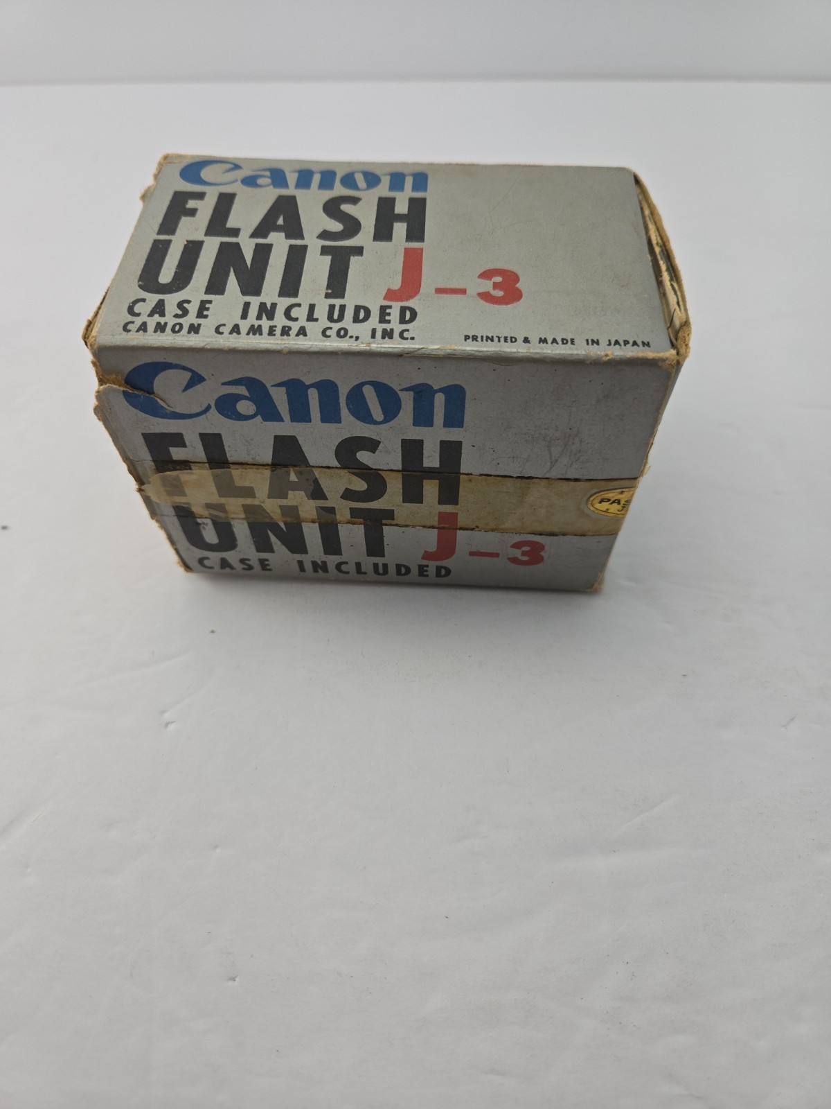 Vintage Canon Flash Unit Model J-3 Film Camera Bulb Flash Box Case Japan