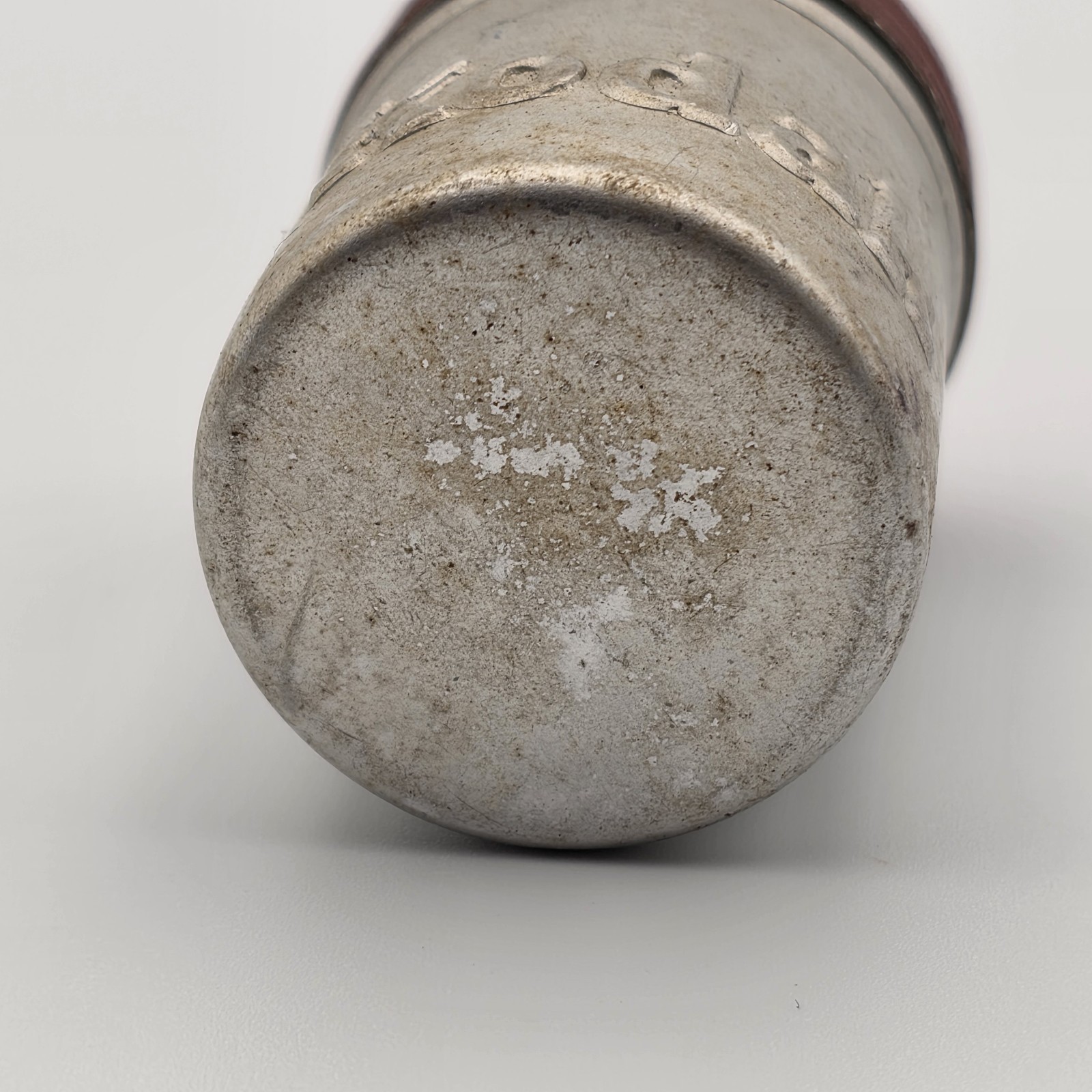 Antique Kodak Aluminum Film Canister Silver Red Early Photography Memorabilia