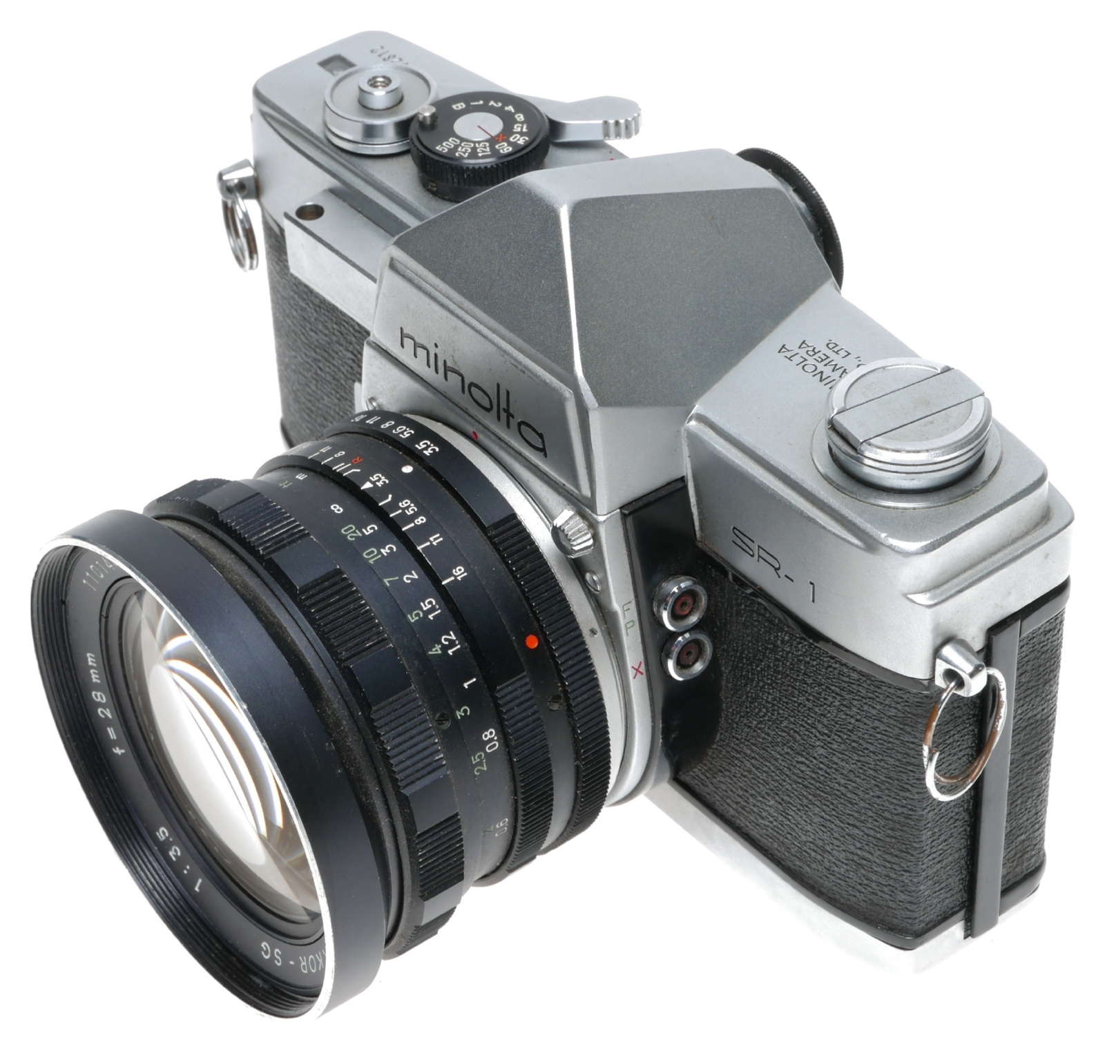 Minolta SR-1 35mm SLR Camera Auto W.Rokkor-SG 1:3.5 f=28mm Lens