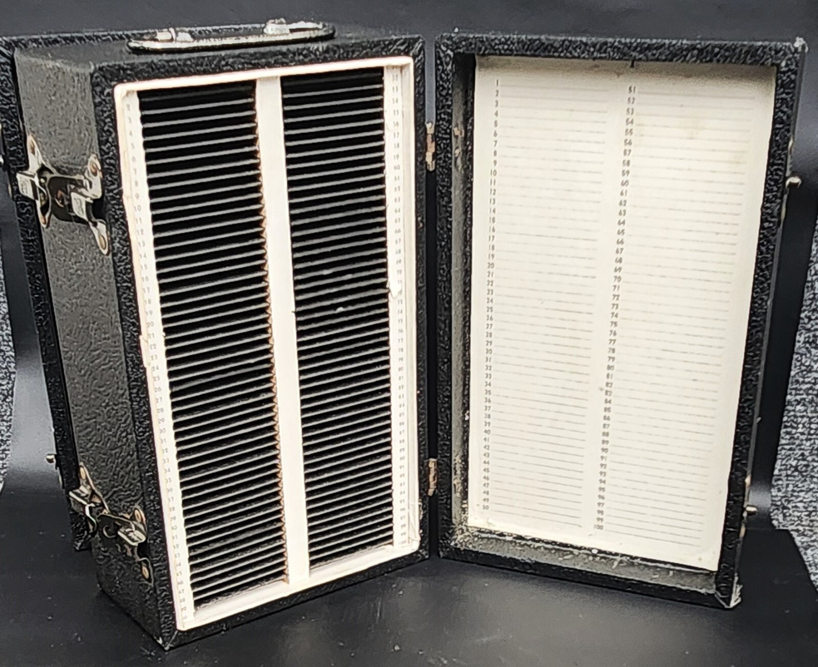 Vintage Black Faux Leather 200 Count 35mm Slide Case (VGUC)
