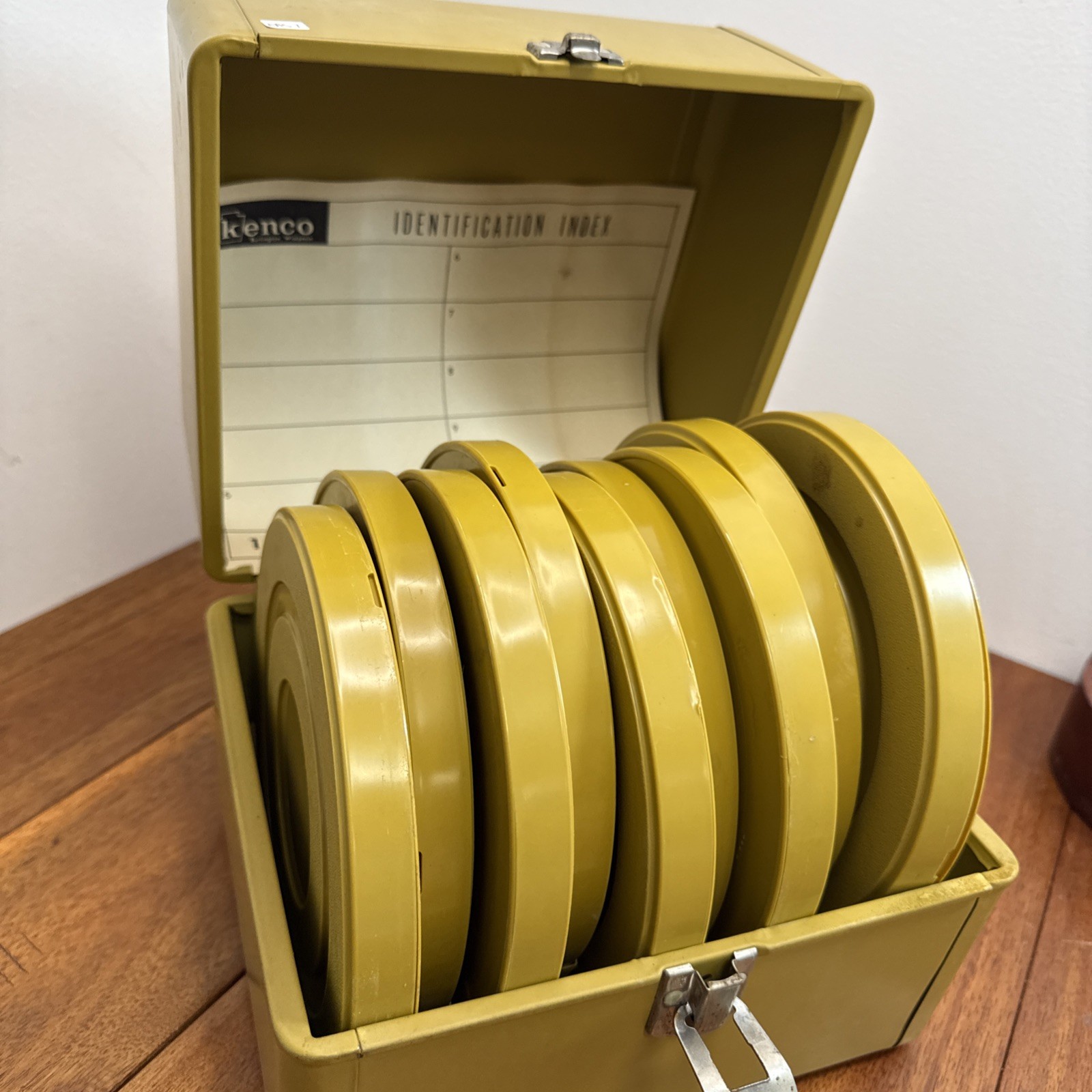 Kenco Film Tape Reel Chest Metal Box Has 9 Cans Great Condition! 1960’s