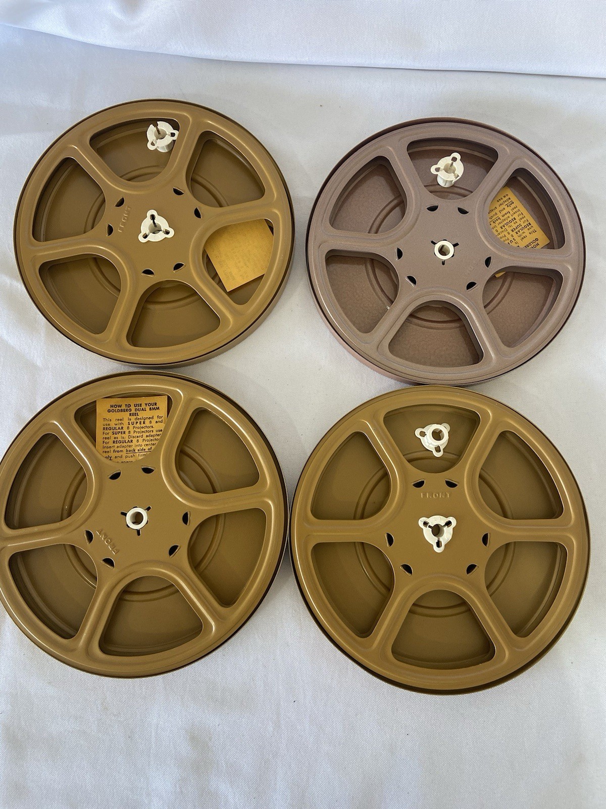 4 Goldberg Dual 8mm Metal Film Reel & Canister Universal Compatible