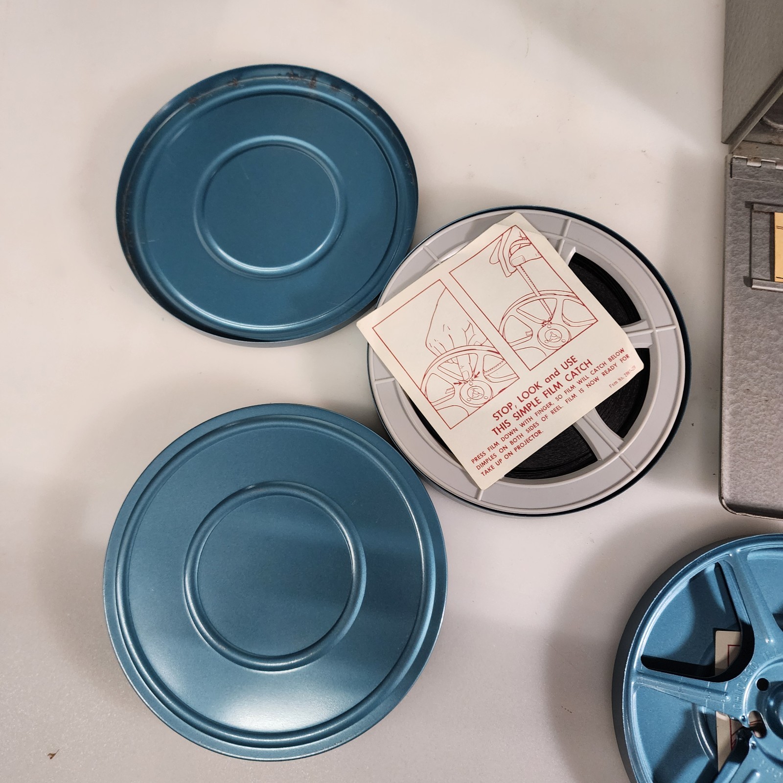 Vintage 50s 60s Brumberger Dark Room Roll Top Film Hammertone Storage Box