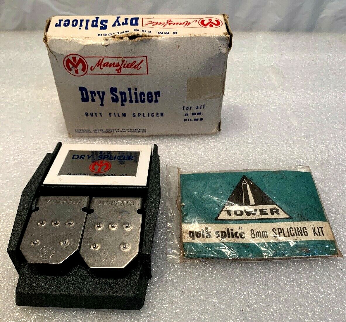 Vintage Mansfield Dry Splicer BUTT FILM SPLICER for all 8mm Films w/Original Box