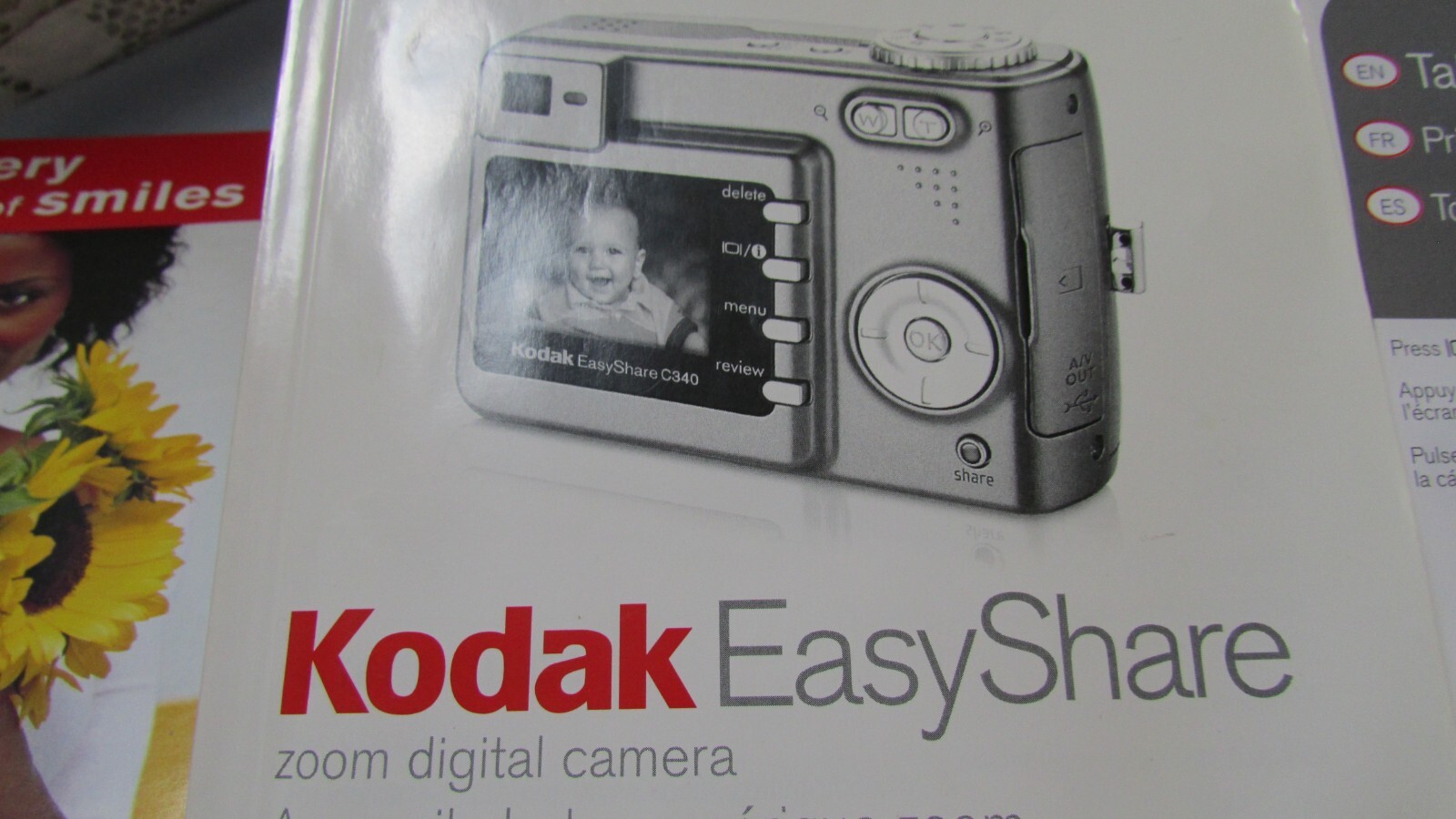 Camera Box, Book, Insert, Transfer Cables for Kodak Easy ShareC340