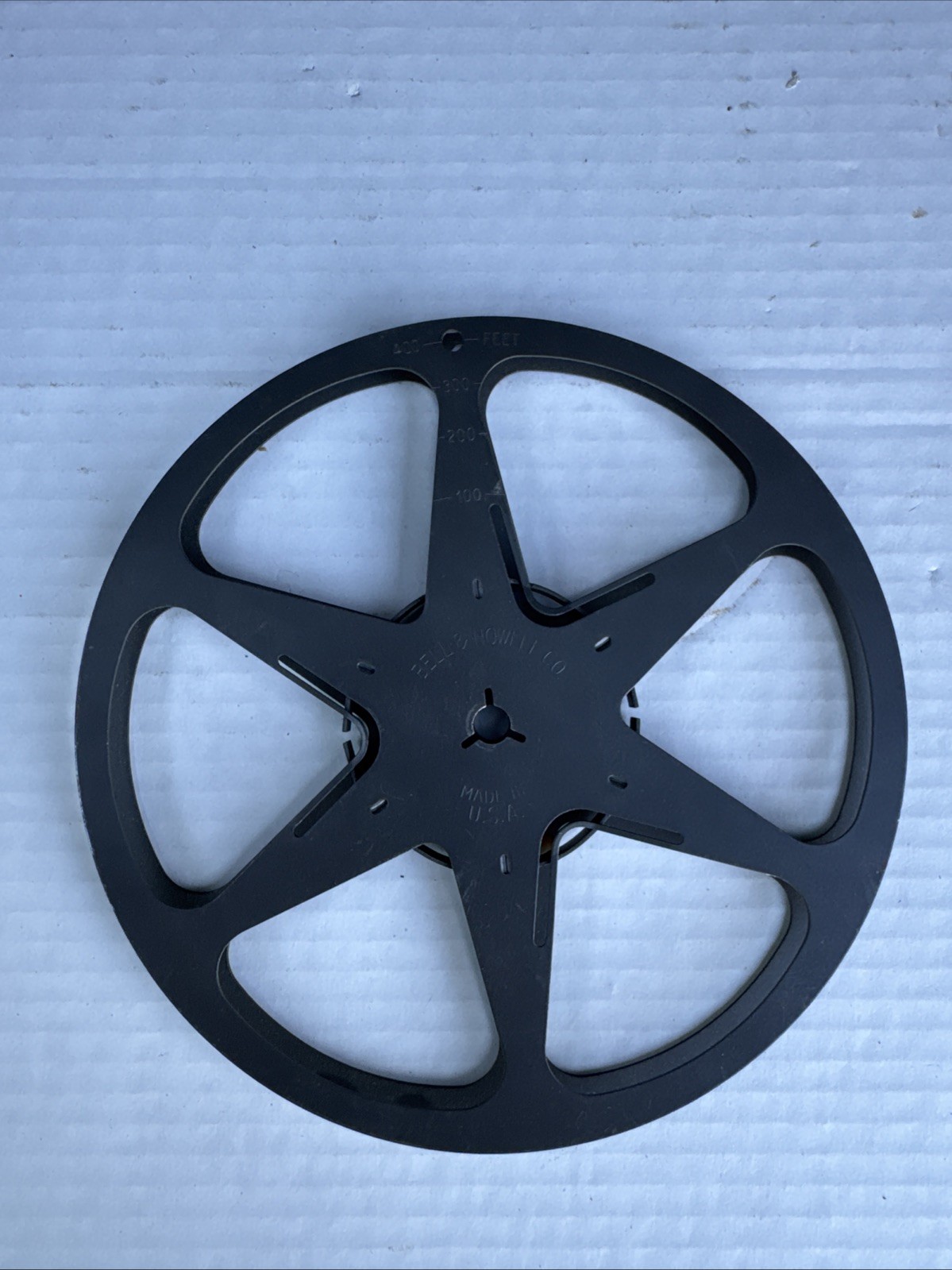 Vintage Bell & Howell 7” Metal Film Reel 400ft Movie Take Up Spool USA