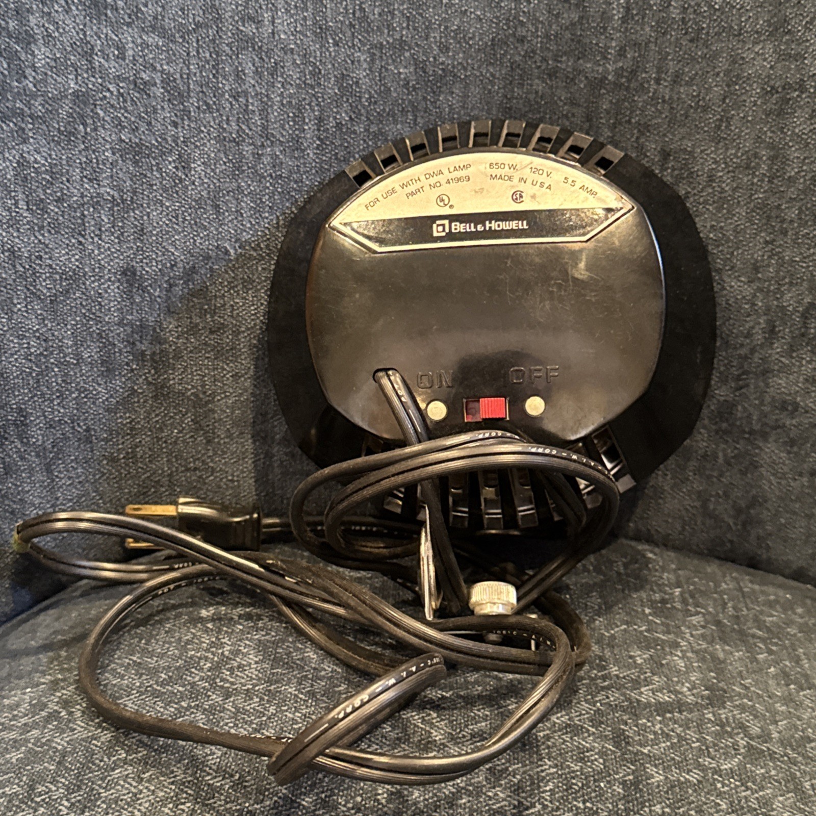 Vintage Bell & Howell 650W Movie Camera Light #41969 DWA Lamp 120V WORKS