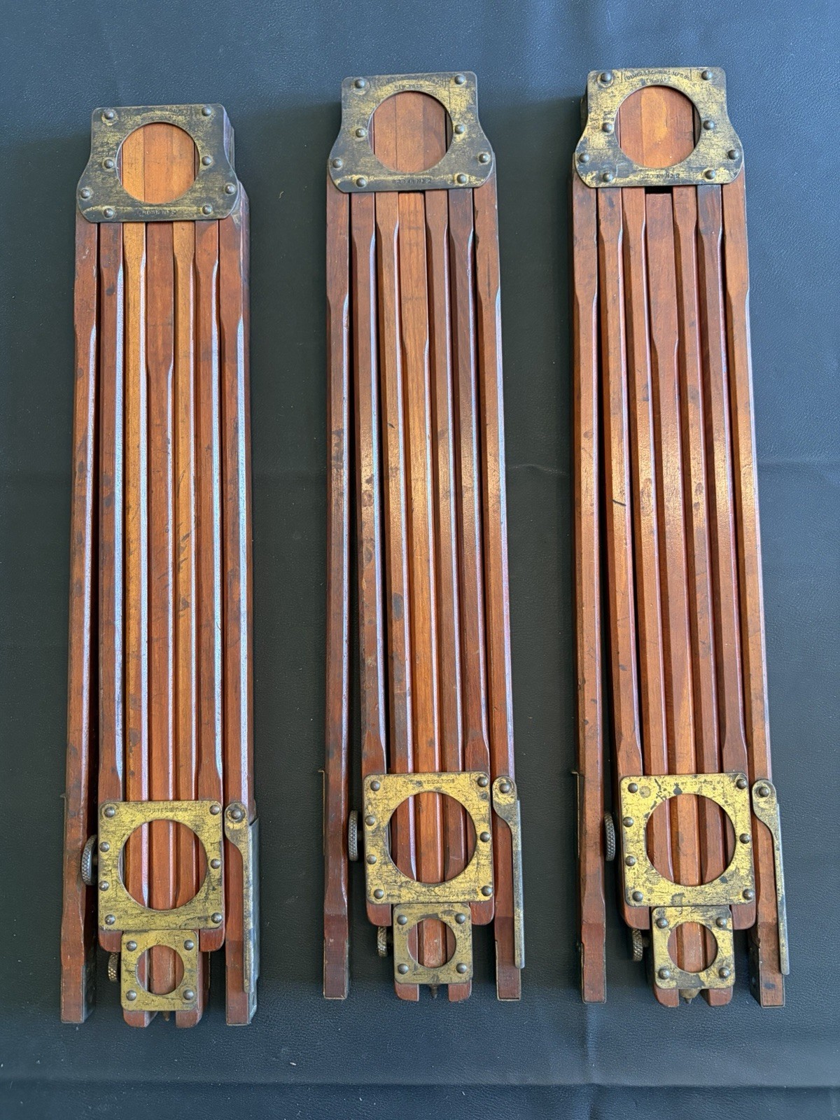 Antique Folmer & Schwing Crown No. 2 Tripod Legs Set of 3 Pat 1903 Camera Parts