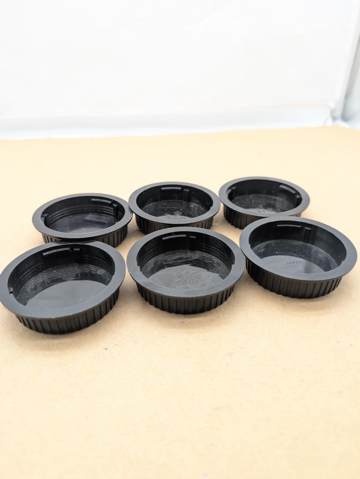 6 Misc. Canon Branded Lens Caps Replacement Camera Parts. Used.