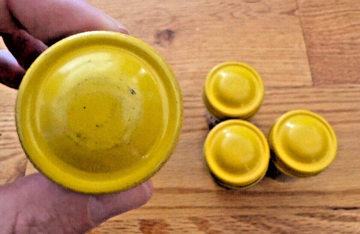Lot of 4 Kodak 35mm Aluminum Film Canisters in Yellow