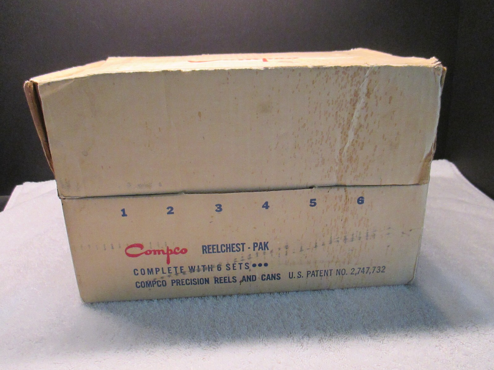 VINTAGE COMPCO REEL CHEST W/CASES AND REELS