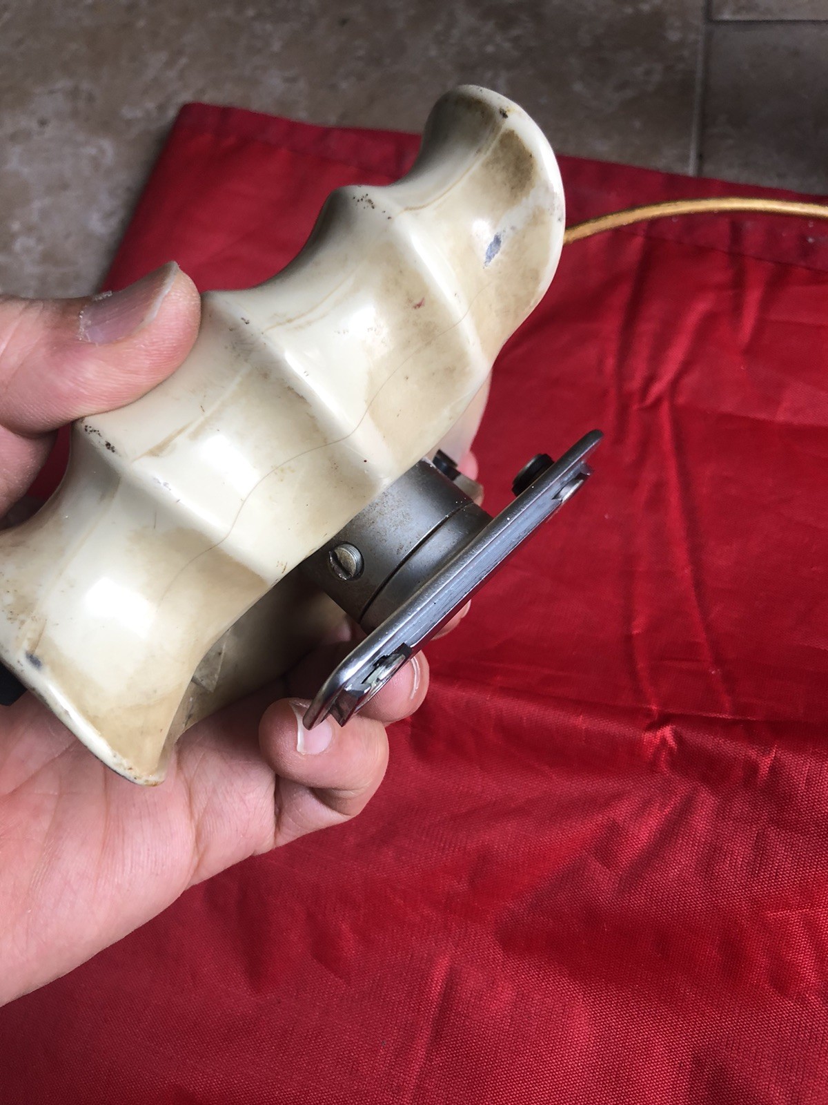 Linhof Technica White Left Hand Grip w/ Cable Release