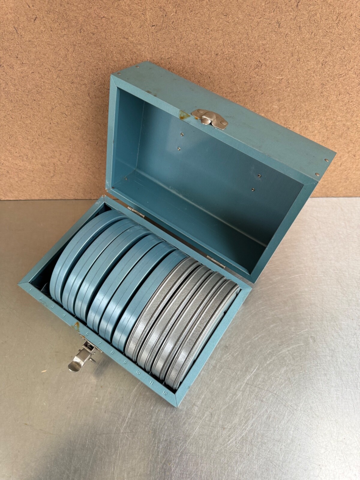 Vintage . Brumberger & Adams Metal Film Can Storage Case Box Containers