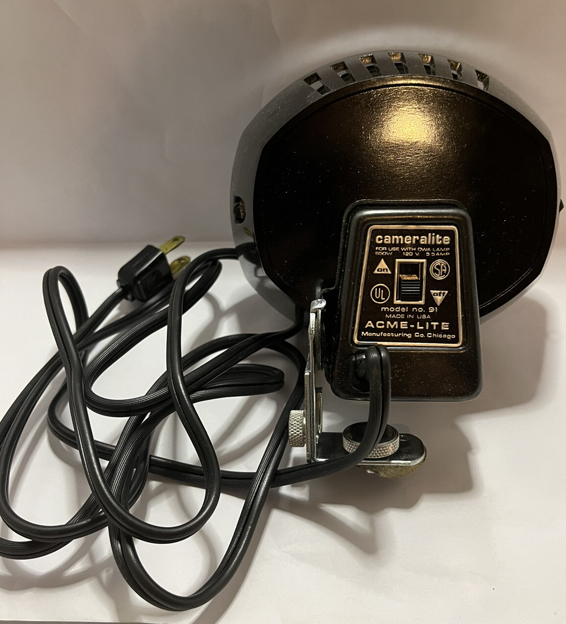 Vintage Topmount Cameralite 91 Acme Lite Movie Camera Light For Super 8 Cameras
