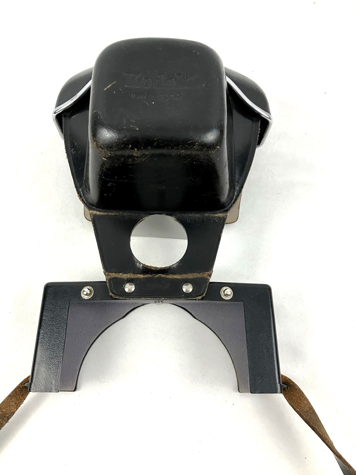 Vintage Kodak Camera Case Black Leather Strap Embossed Logo Carrying Case