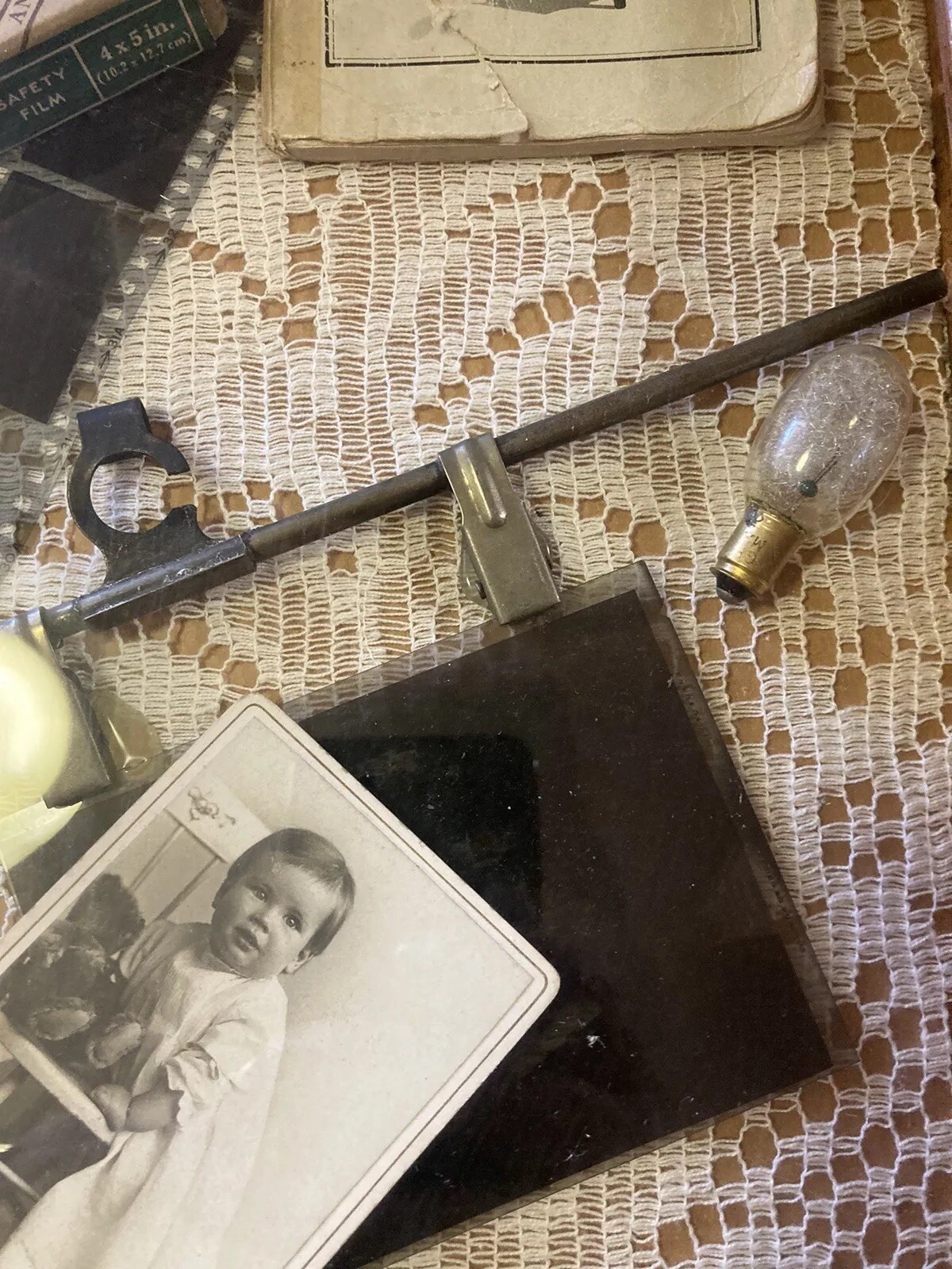 Rare Vintage Photography -Camera Items In Shadow Box