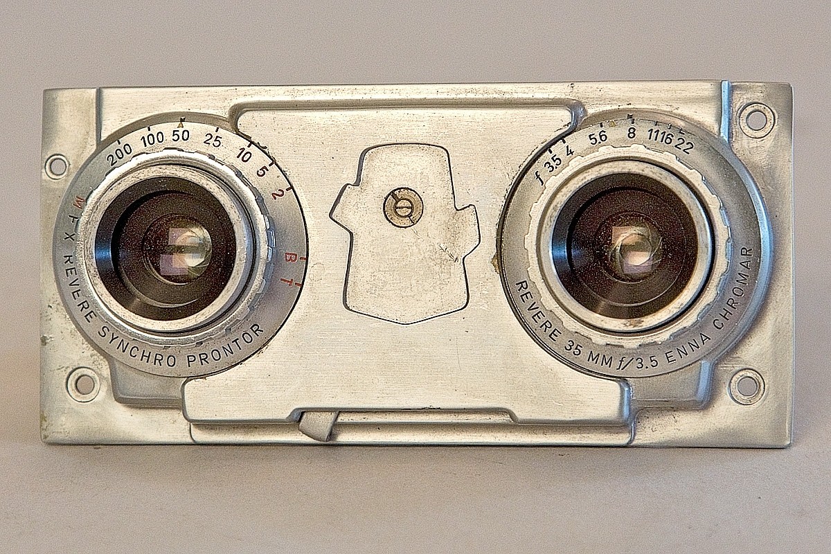 REVERE SYNCHRO PRONTOR 35mm f/3.5 Stereo Lens ONLY! Mfg West Germany