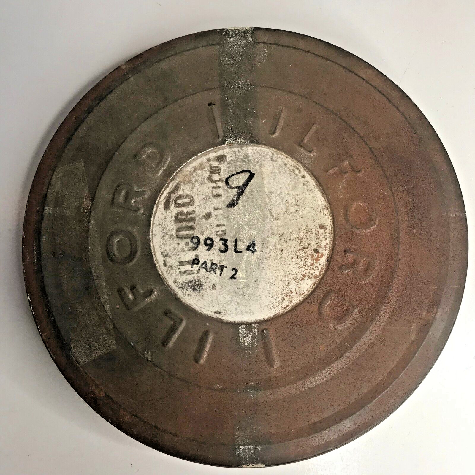 Ilford Vintage Metal Movie Reel Tin 27 cm Can Made in England