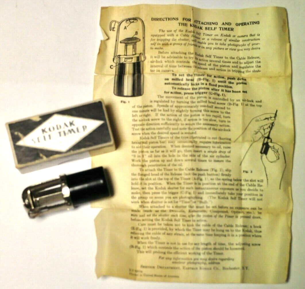 Vintage Eastman Kodak self timer with original box and instructions. #1