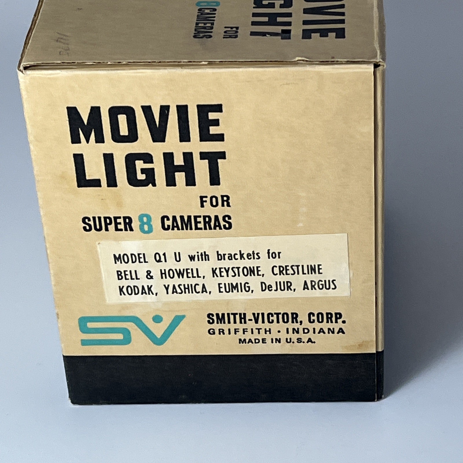 Smith-Victor Movie Light Model Q1U for Super 8 Cameras in Box Working 650 Watt