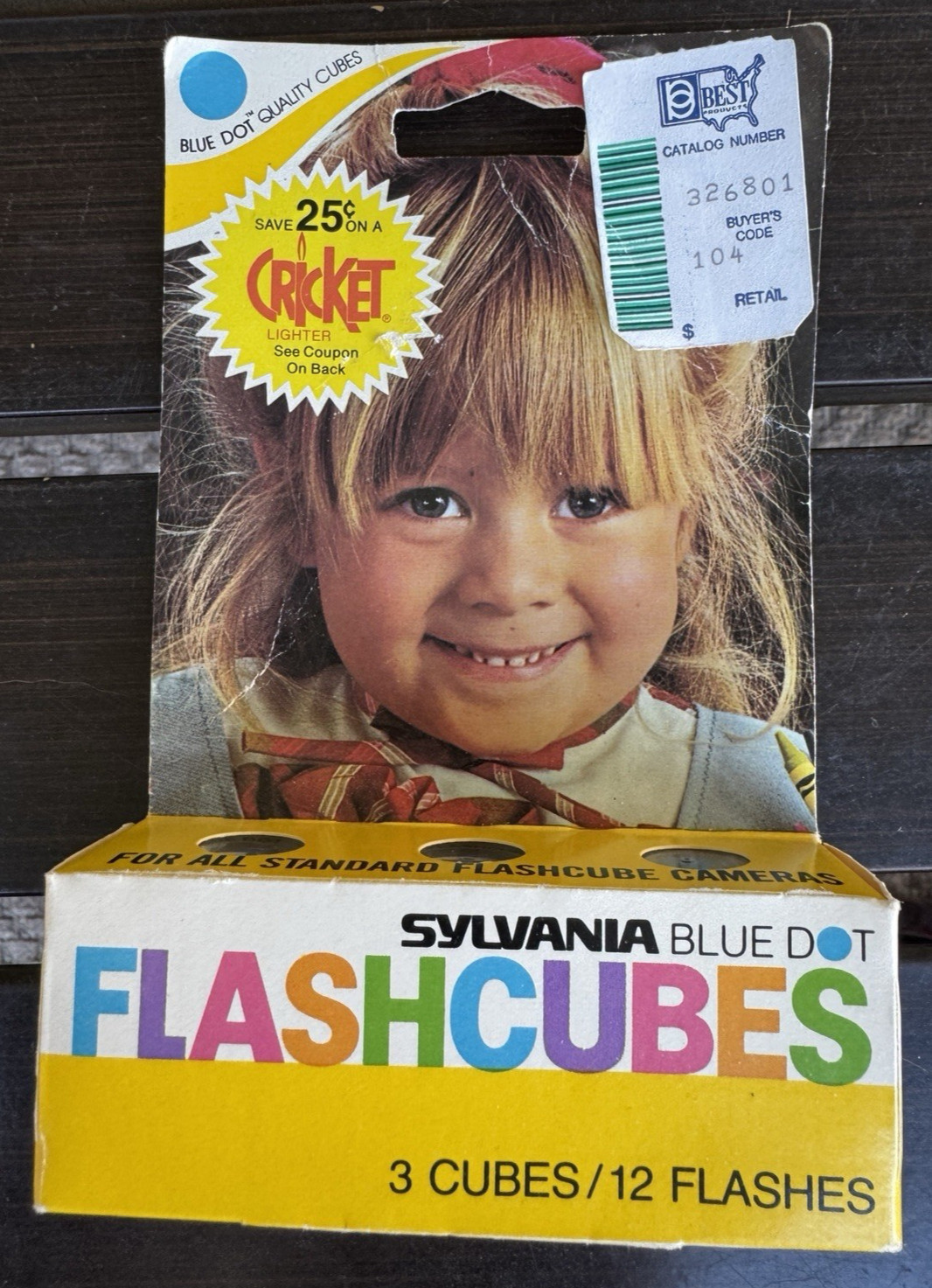1 Box Sylvania Flashcubes Blue Dot NOS NIP 12 Flashes 3 Cubes Original Box & Tag