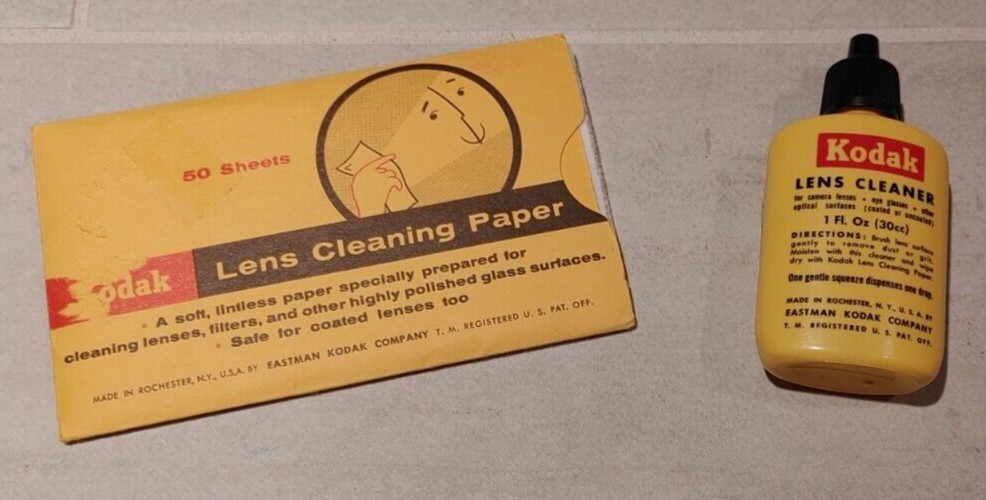 Kodak Lens Cleaning Paper & Solution Set, Original Vintage USA