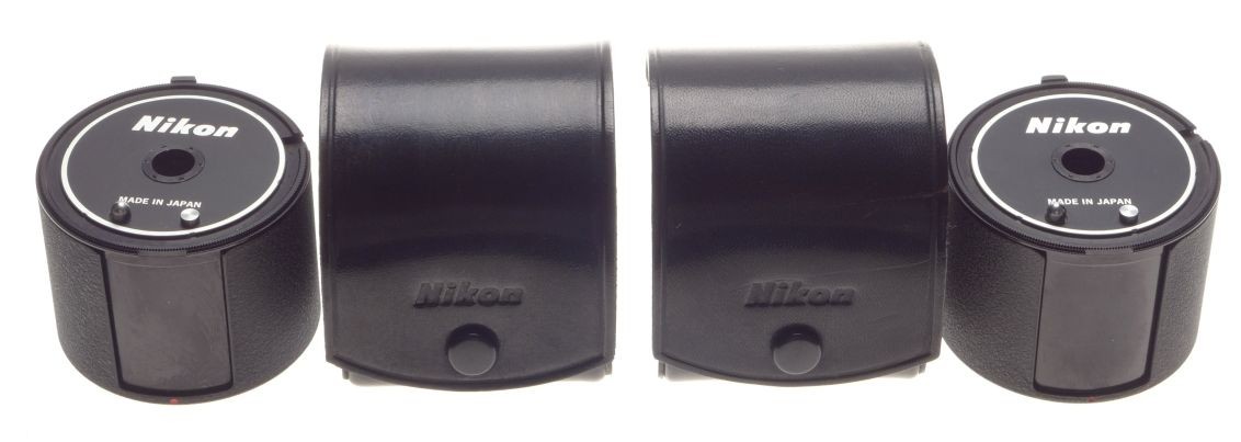 NIPPON KOGAKU F250 film spool large cartridge cassette pair set with case used