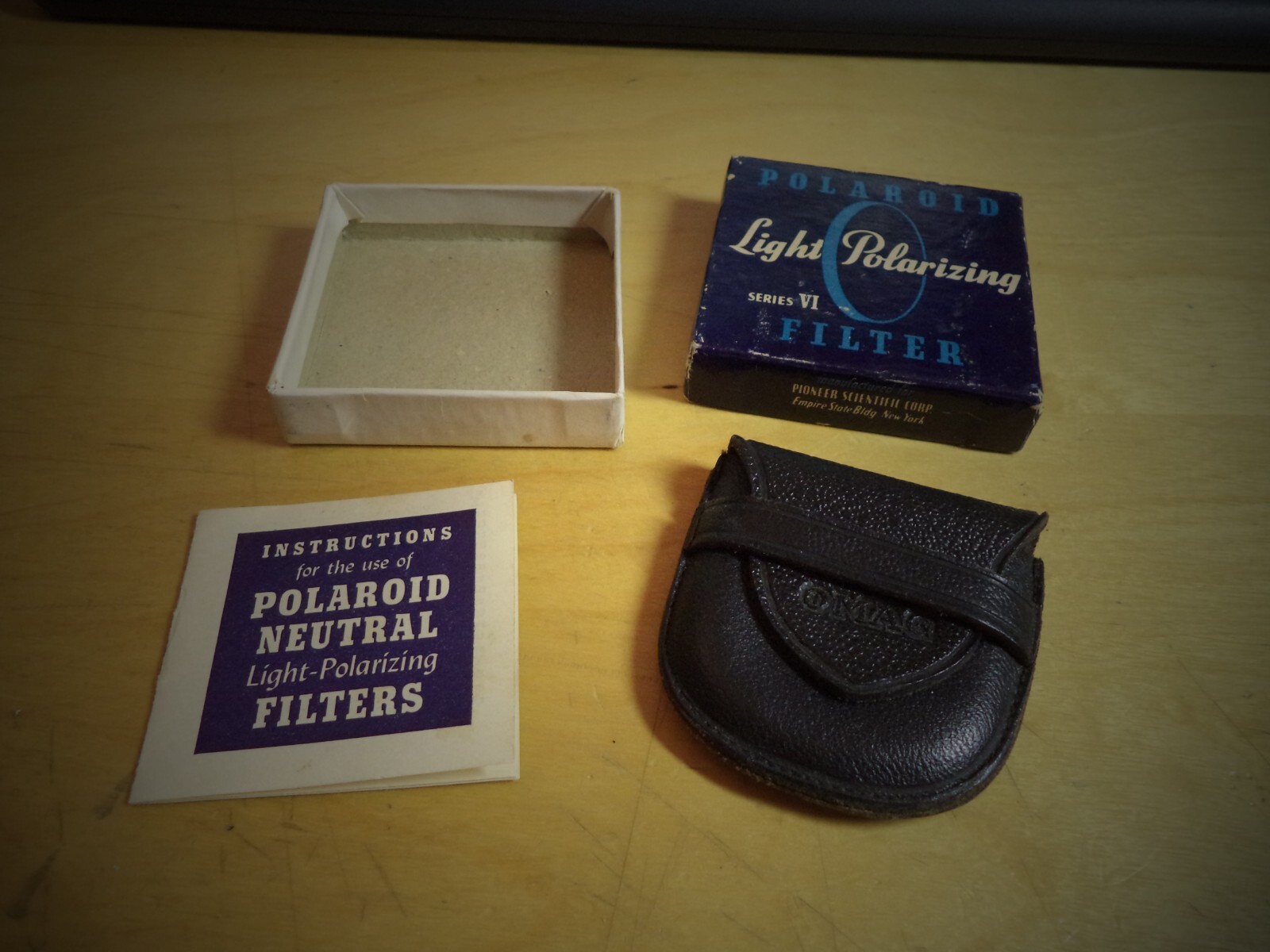 Vintage Pioneer Polaroid Filter – Light Polarizing Series VI original box & case