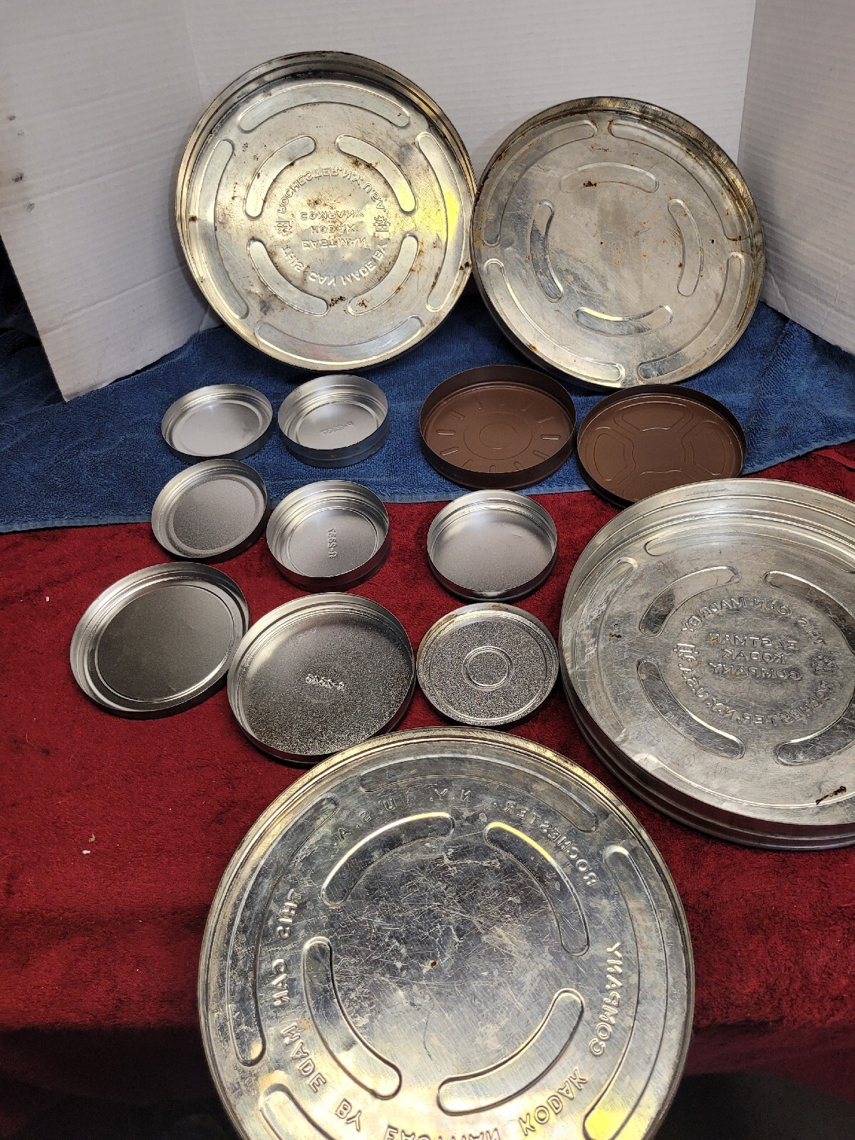 Vintage Film Reel Holder Tins Set