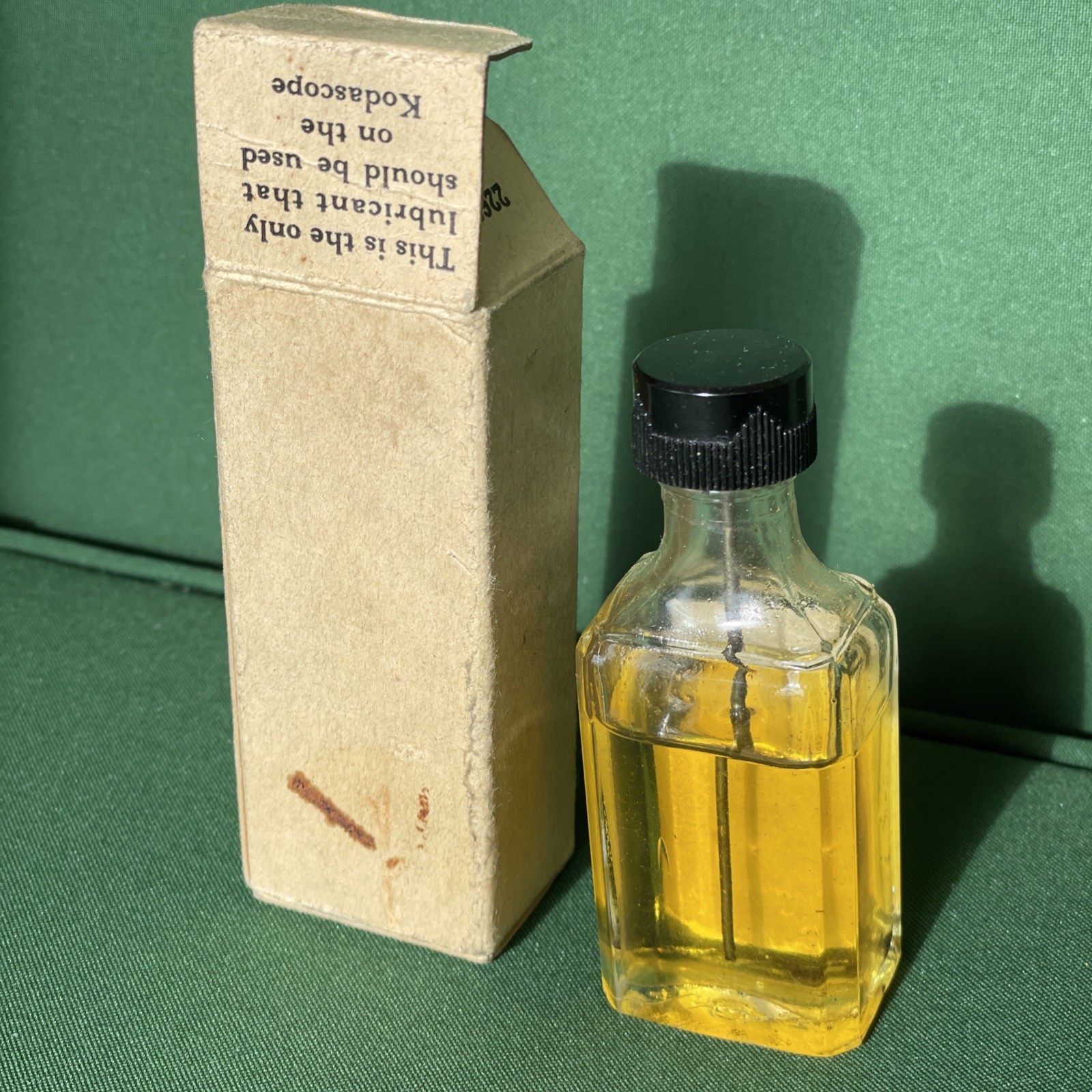 Vintage Kodascope Lubricating Oil Bottle Original Box