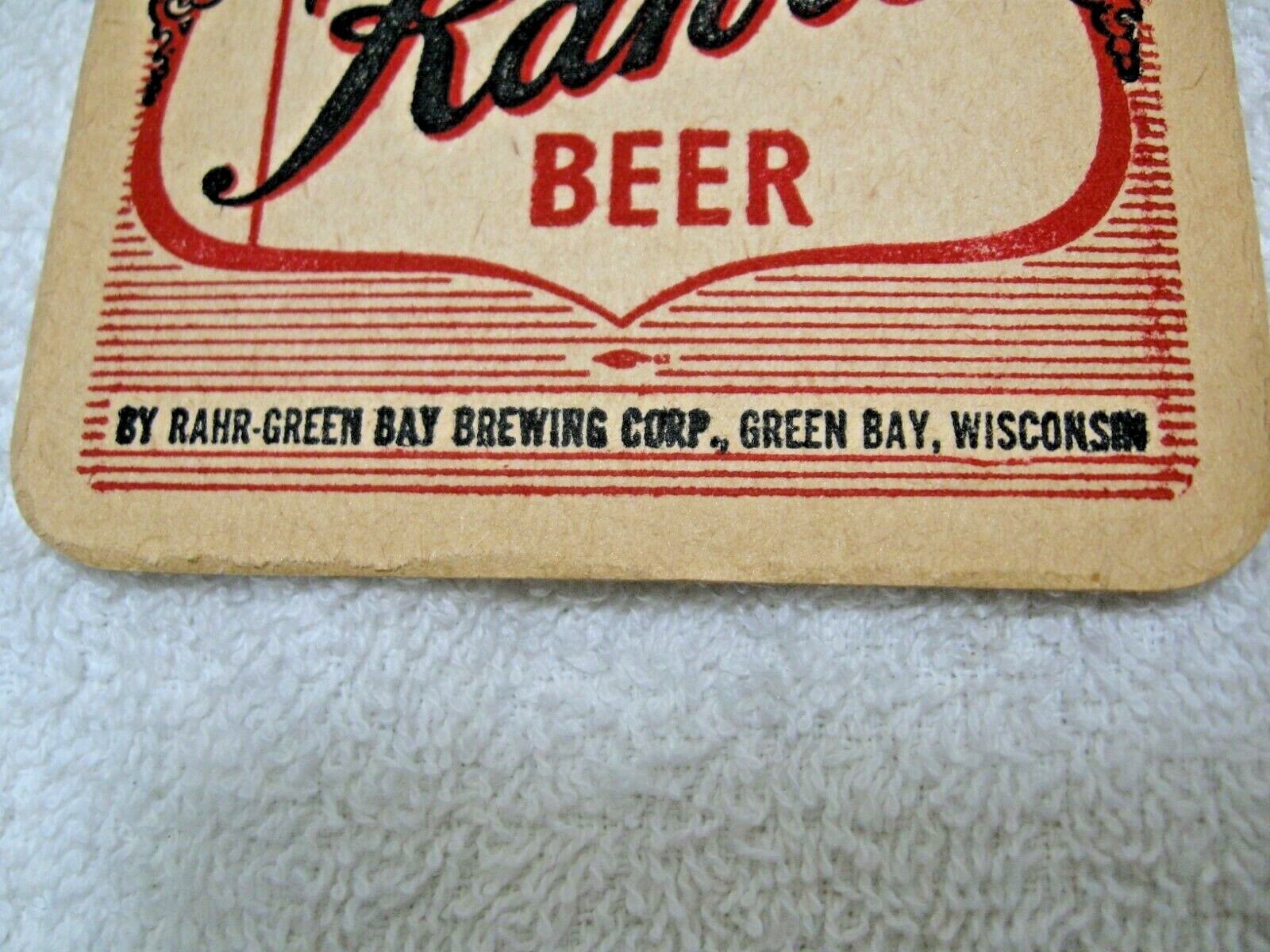 Collectible RAHR’S BEER of GREEN BAY BREWING CORP in Green Bay,Wisconsin-Coaster