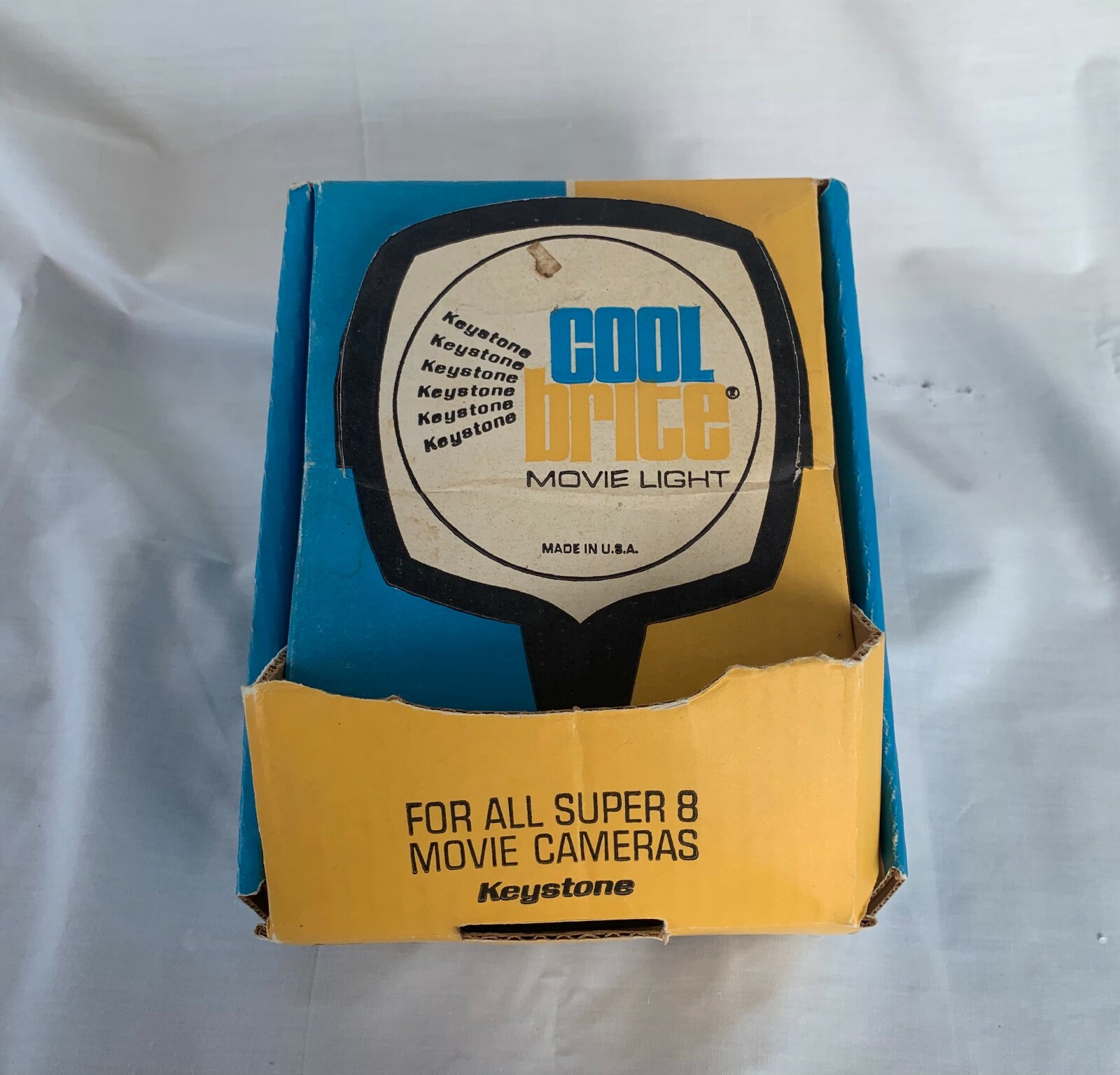 Working Keystone Cool Brite Movie Light & Box For Super 8 Movie Camera -GE Bulb