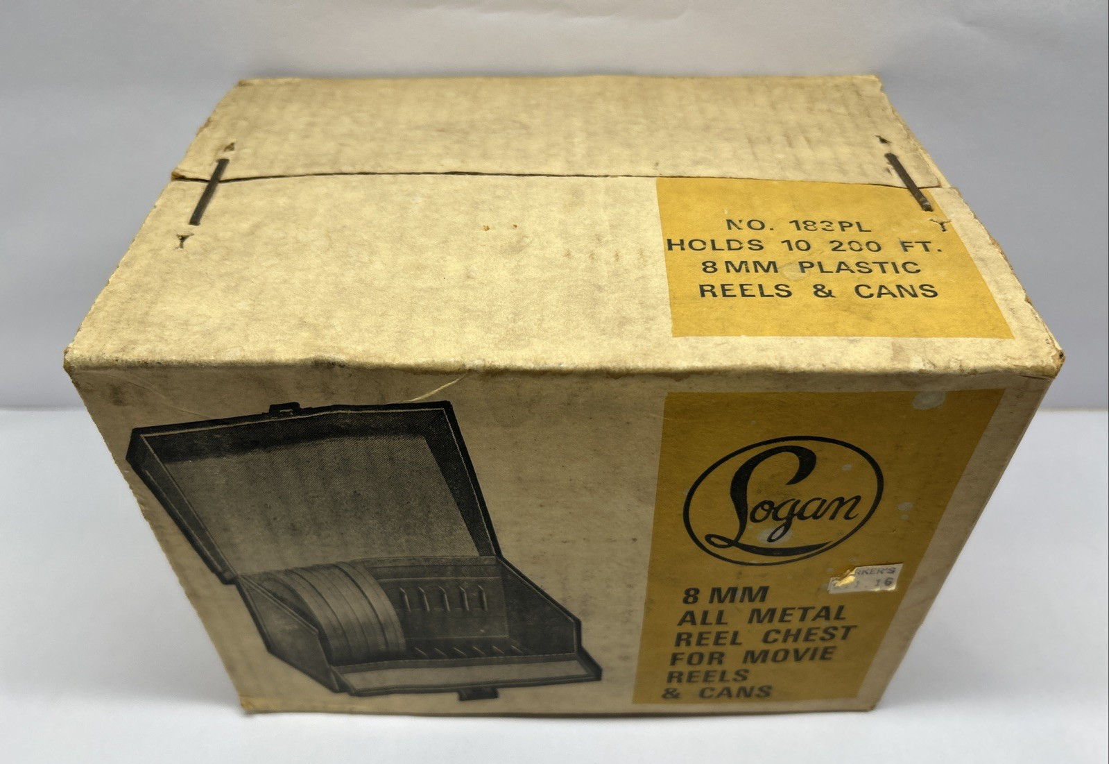 New NOS Vintage Logan 183PL All Metal Reel Chest For Movie Reels & Cans