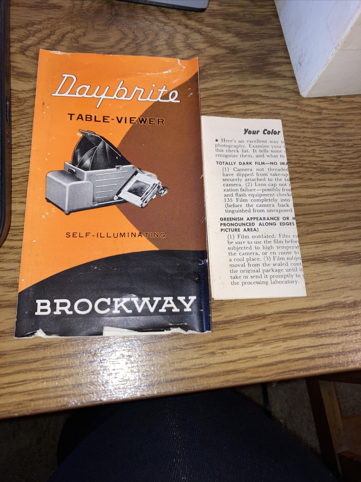 Brockway Daybrite Slide Table Viewer w/ Original Box & Instructions tested !