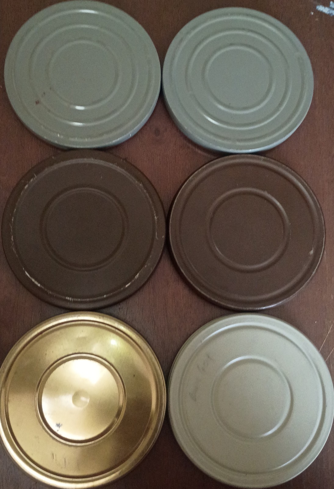 Lot of 6 Vintage Empty Metal Movie Film Reels with Canister & Lids