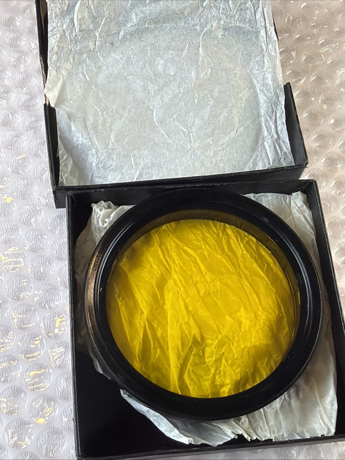 Vintage Kodak Wratten K-3 Deep Yellow Filter in Original Box – 3” Glass