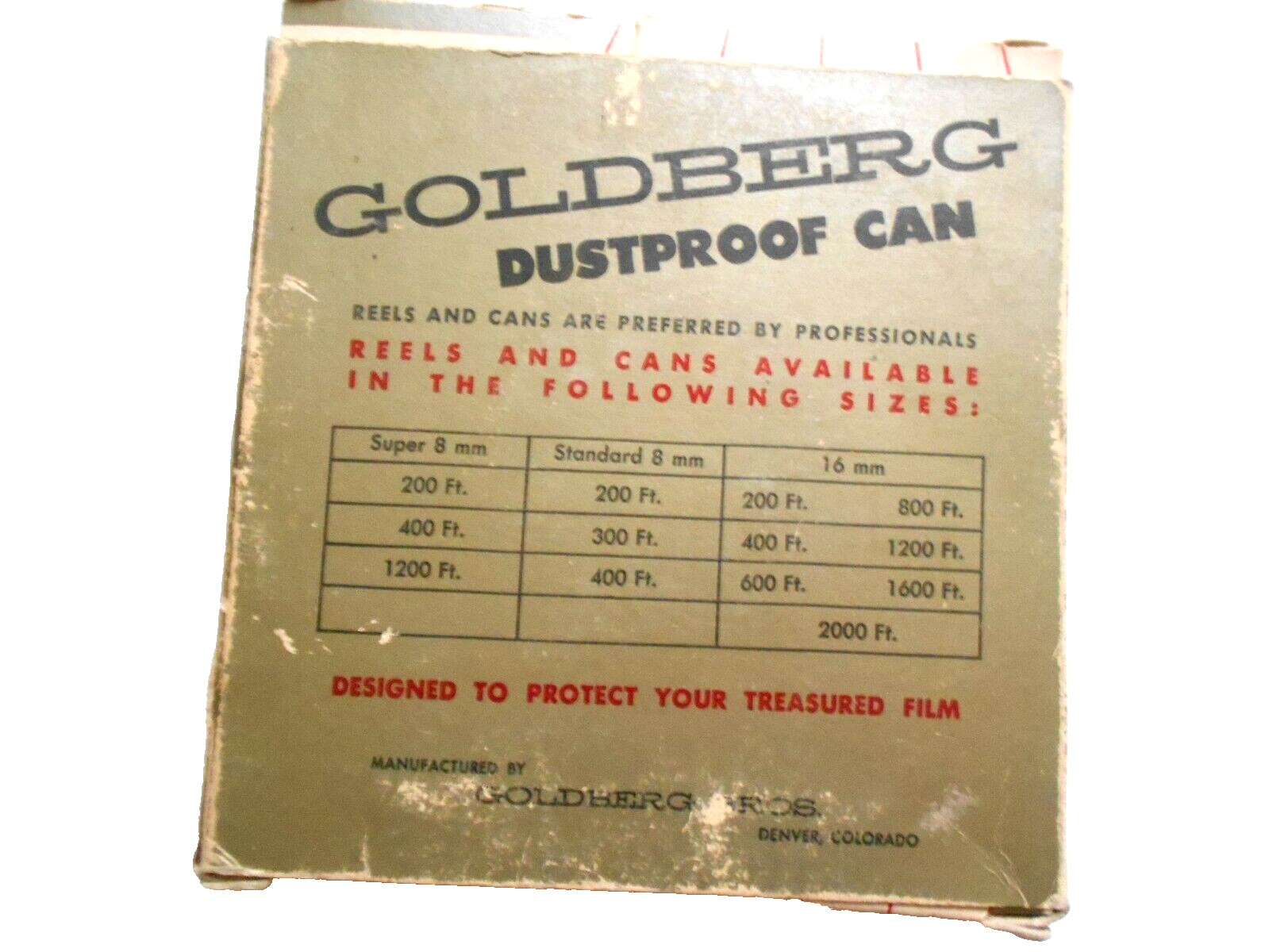 Goldberg Dustproof Can 200 foot for Regular & Super 8mm Film Storage