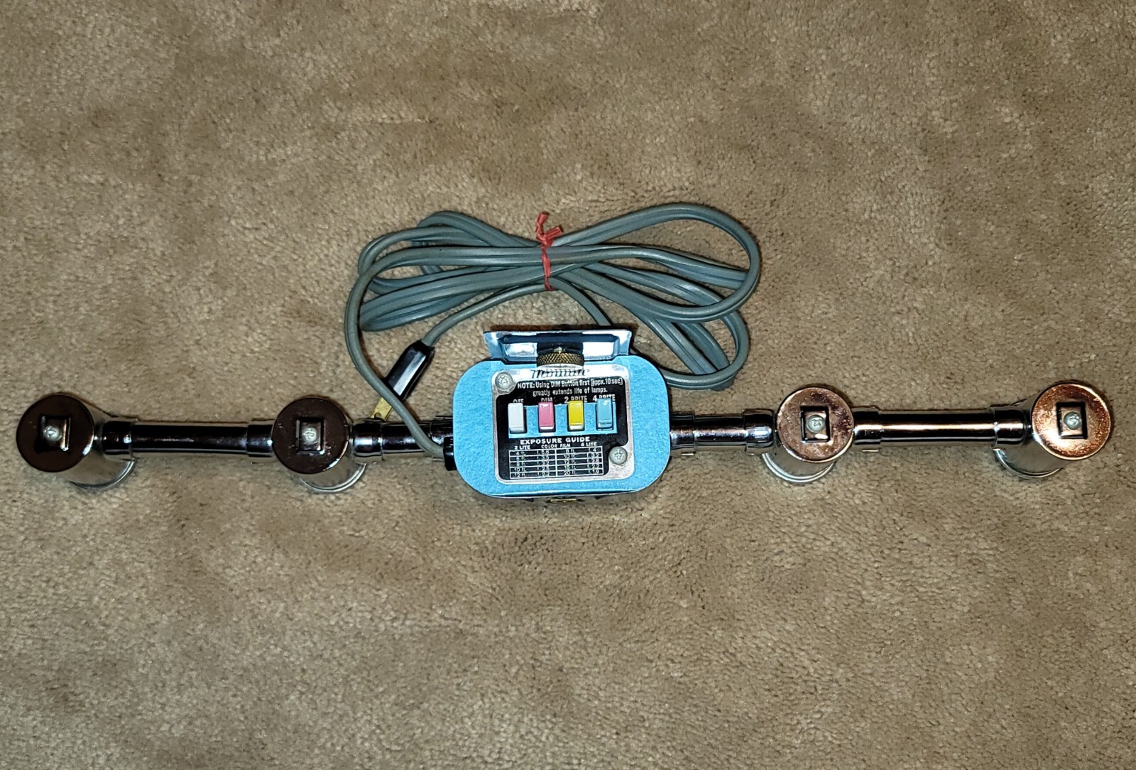 Vintage Chrome Mobilite Flex Light Bar Lamp for Photography
