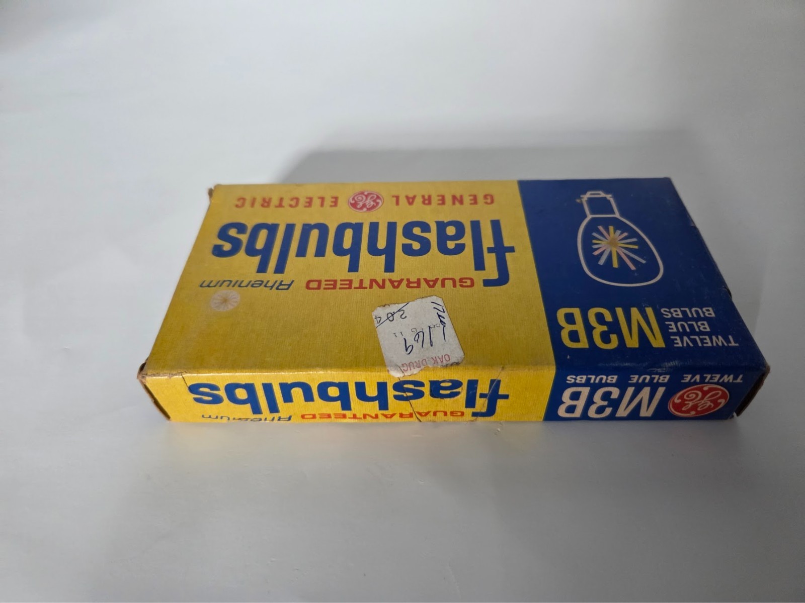 General Electric M3B Flashbulbs Rhenium Blue Bulbs Vintage Photography Box