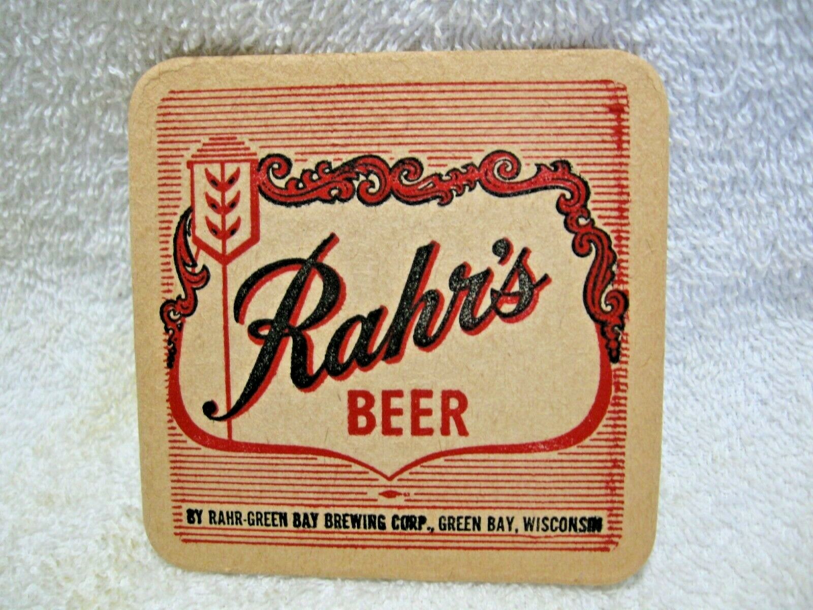 Collectible RAHR’S BEER of GREEN BAY BREWING CORP in Green Bay,Wisconsin-Coaster