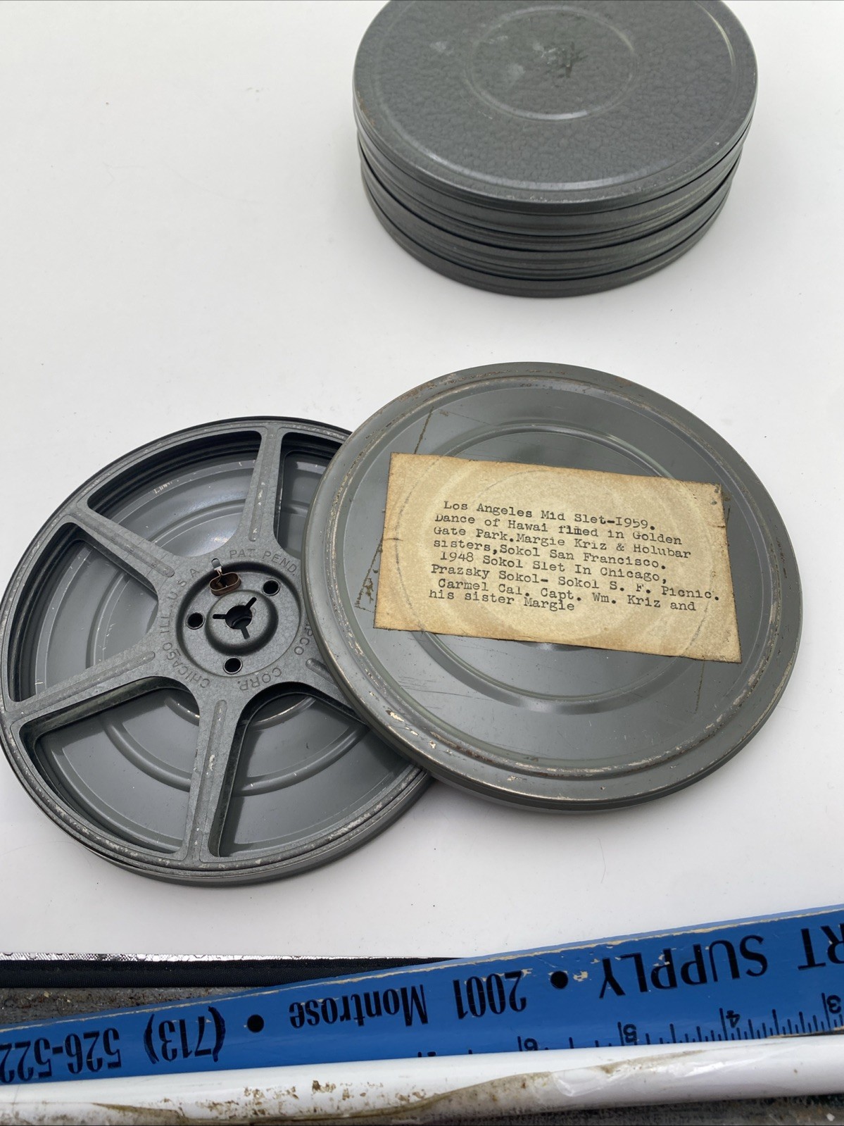 VTG LOT Compco Corp ++ Metal Film Canisters w/Home Movies