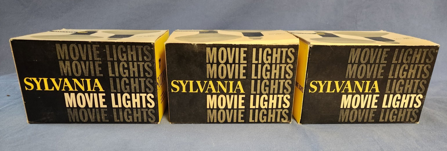 Vtg. Lot of 3 -2 pk Sylvania Lights 300 Watts R-30 Type BEP Movie/Photography