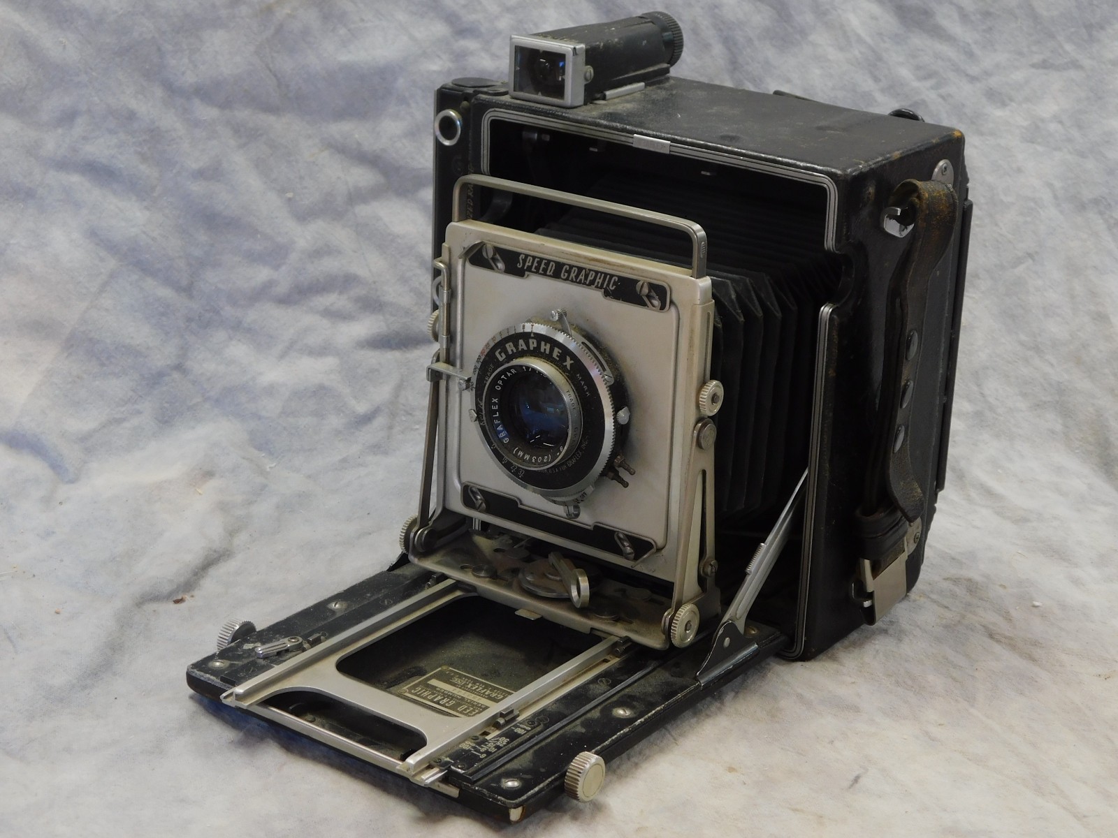 Vintage Pacemaker Speed Graphic 4×5 w/ 203mm f/7.5 Graflex Optar READ!