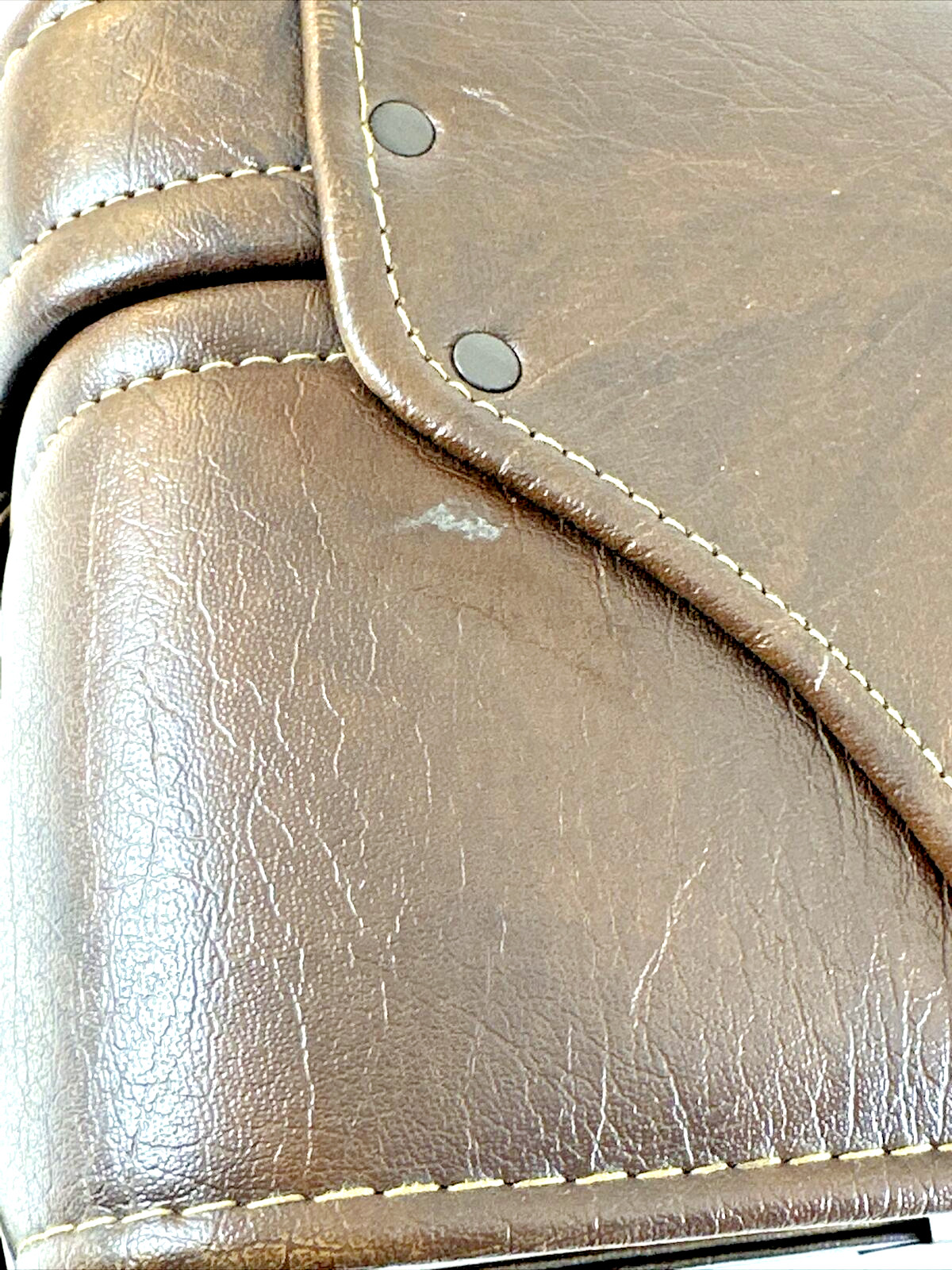 Vintage Brown Leather Camera Case, 1970s, Buckle Closure, Italy, used (BB2)