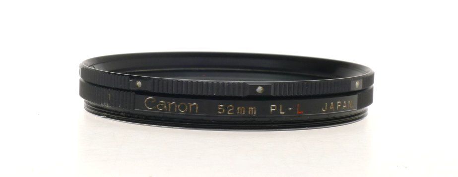 Canon 52mm pl-l linear polarizing camera lens filter in case vintage nice