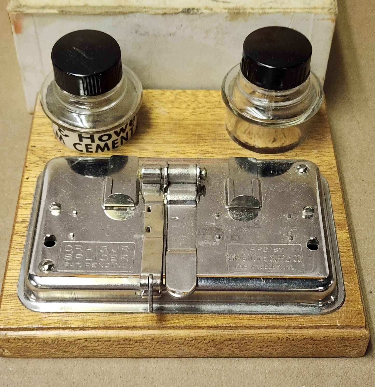 CRAIG Movie Supply Company 8-16 MM Junior Splicer Vintage Glass Kit Film